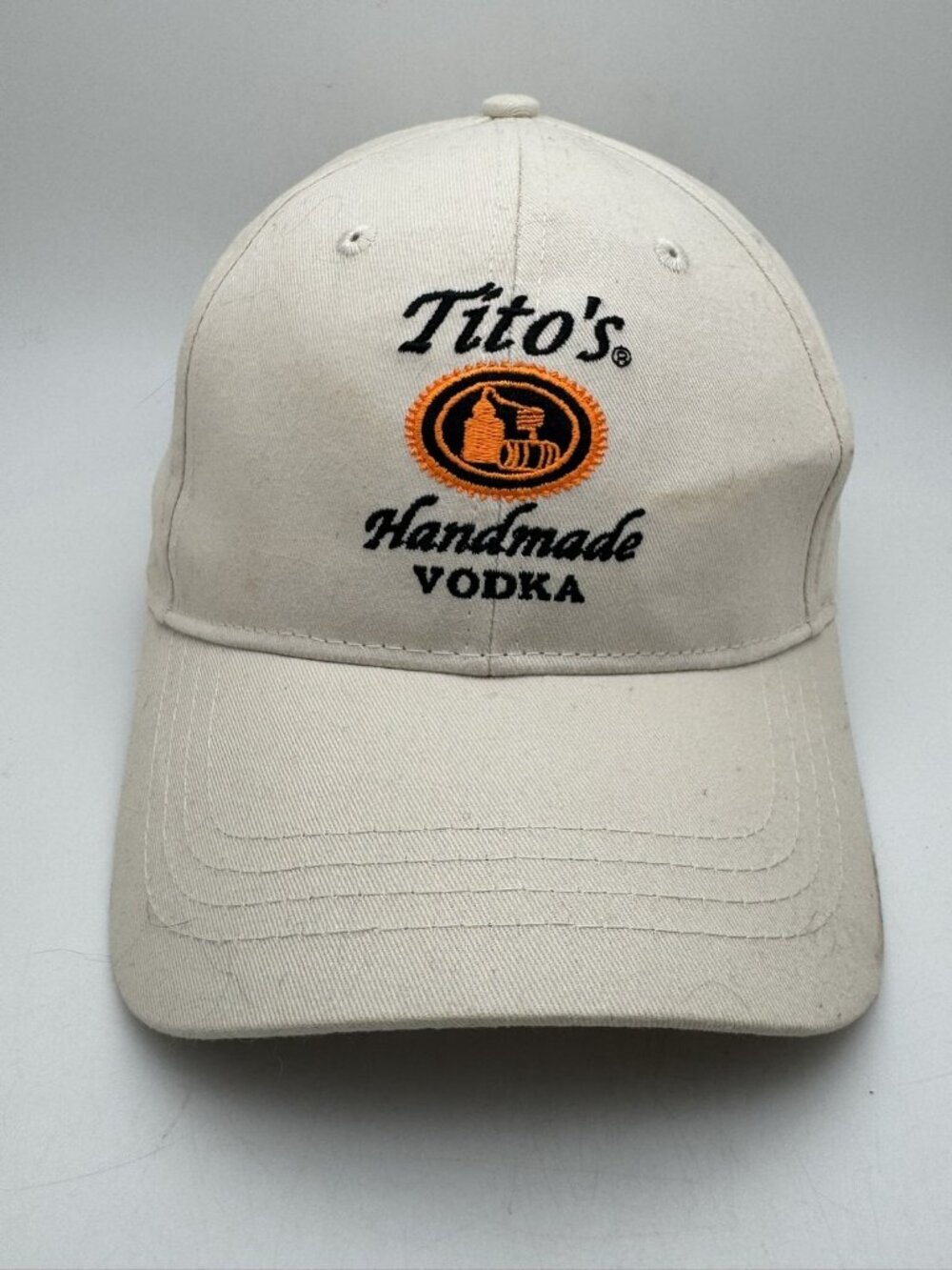 Tito's Handmade Vodka Austin Texas Baseball Cap Hat Adjustable Beige Tan